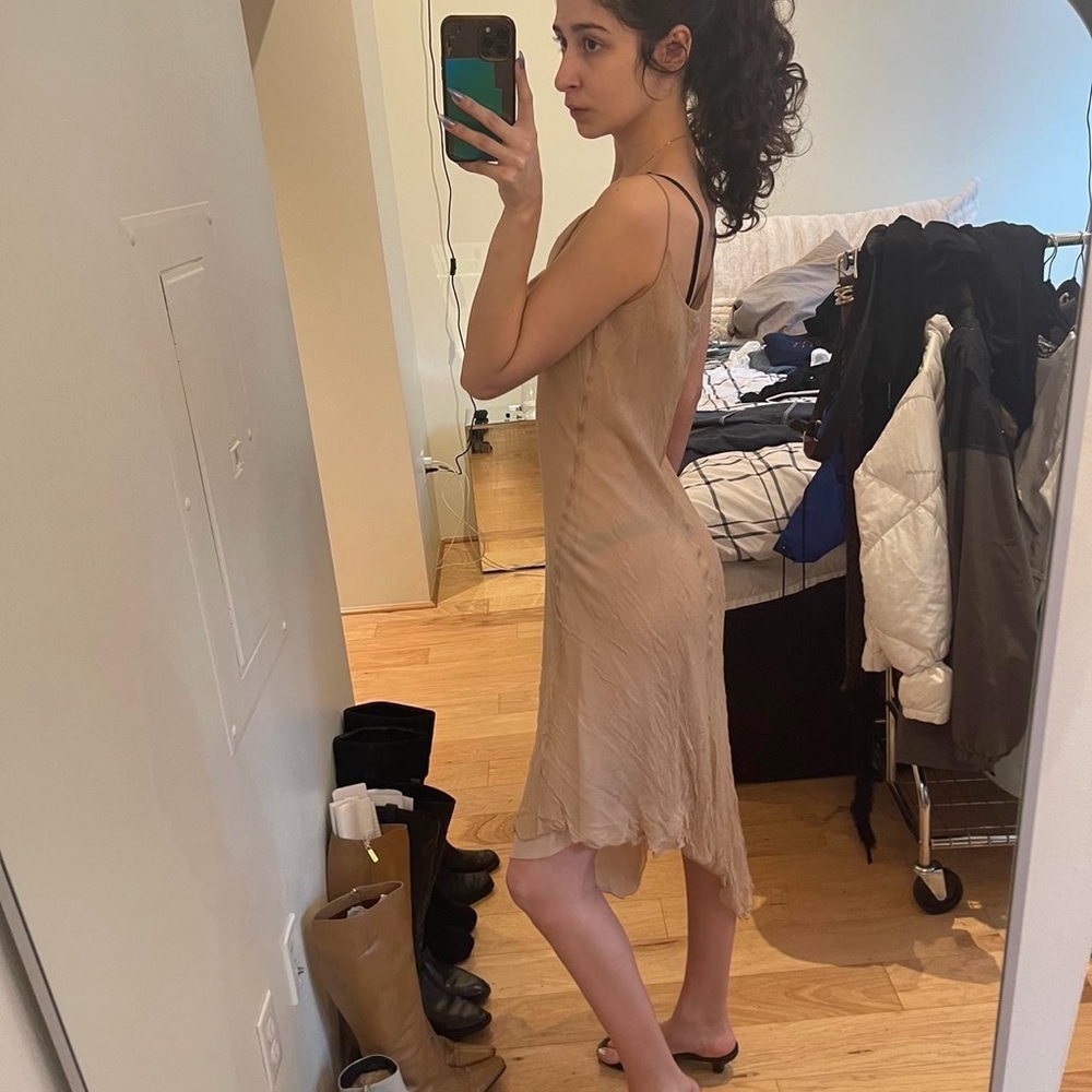 Nordstrom Beige Asymmetrical Maxi Dress - Picture 2 of 4